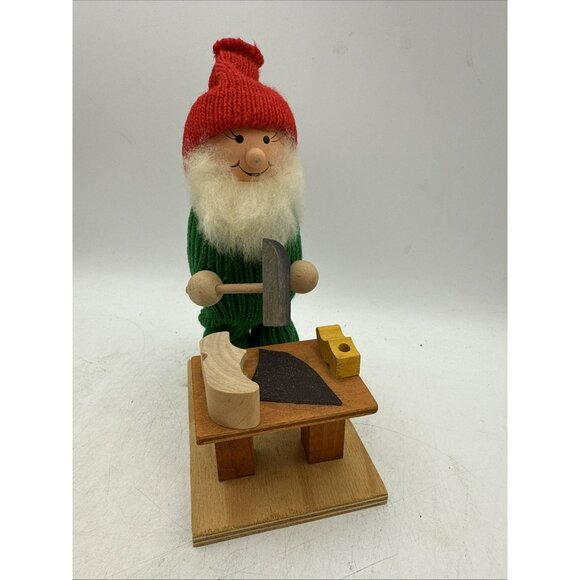 Swedish Folk Art Tomte Gnome Lumberjack Shoe Cobbler  Santa  6.5” VTG Christmas - Picture 3 of 6